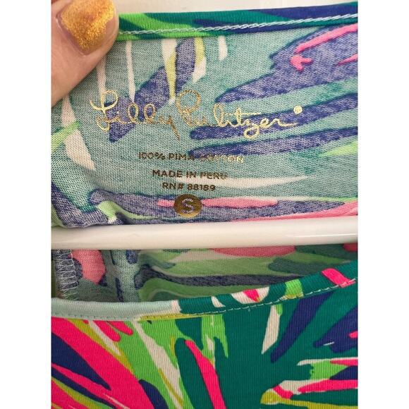 Lilly Pulitzer Women's S Mini Dress 3/4 Sleeve Marlowe Island Time Cotton Shift - Picture 3 of 9